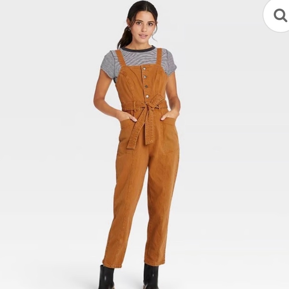 Universal Thread Brown Jumpsuit with Button Front - image 2
